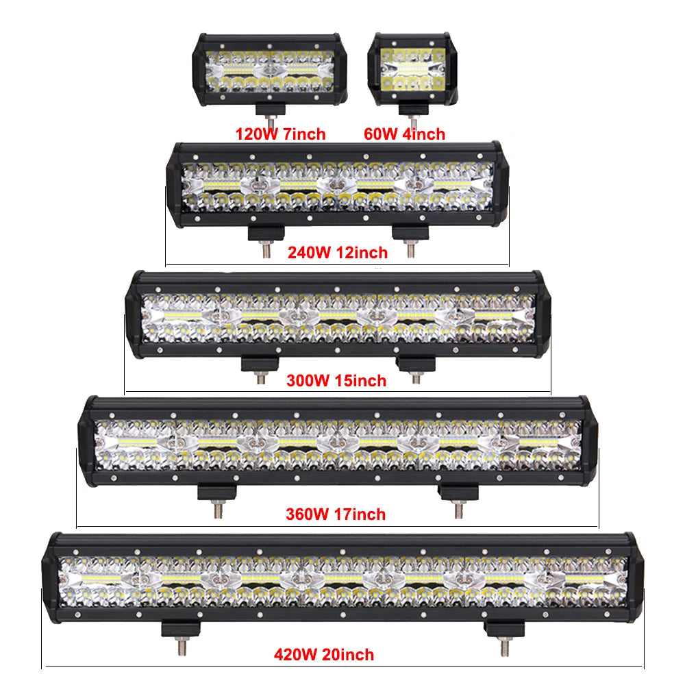 NLpearl-Barra de luz LED de trabajo para todoterreno, Combo de inundación puntu