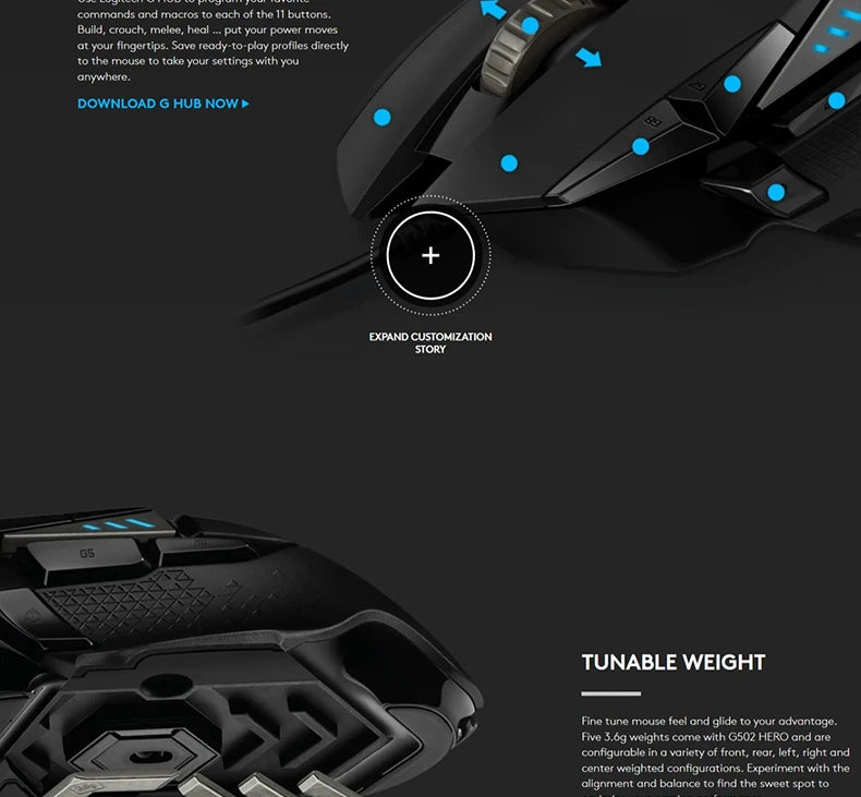 Logitech G502hero Master con cable, ratón para juegos, 502, maquinaria para dep
