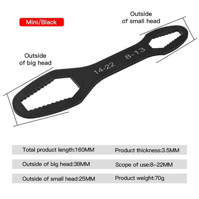 Double Head Torx Universal Wrench Adjustable Multi-Purpose Hand Tool 