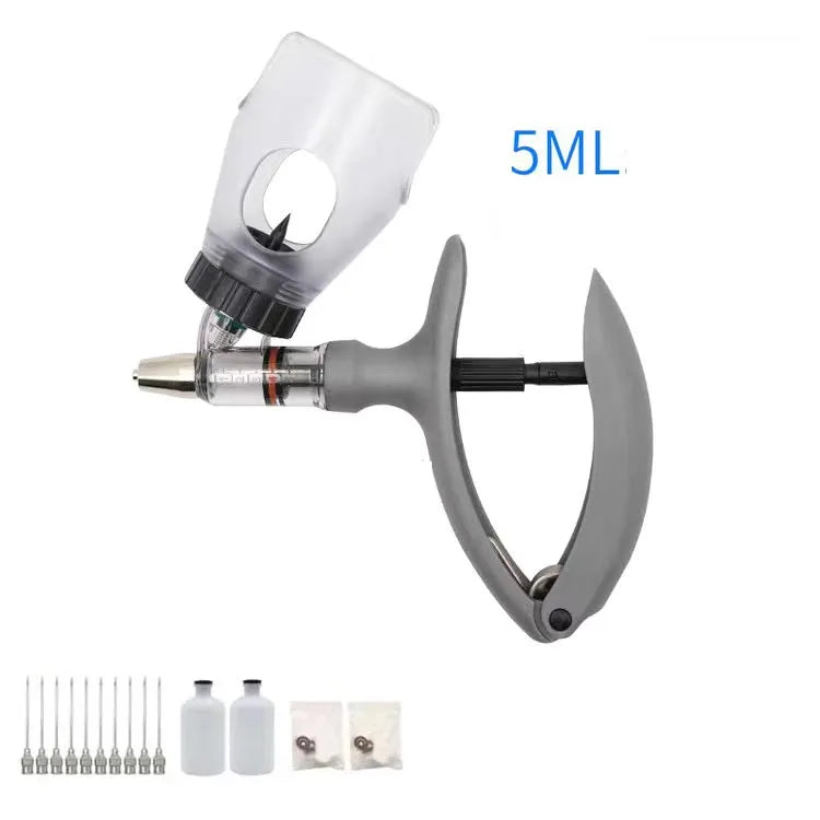 Jeringa continua veterinaria automática para animales, pollo, vaca, inyección ajustable, vacuna, cerdo, oveja, aves de corral, 2ml /5ml