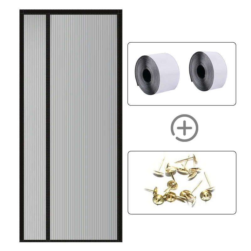 Cortina de puerta de pantalla magnética, tela no tejida, mosquitera antimosquit