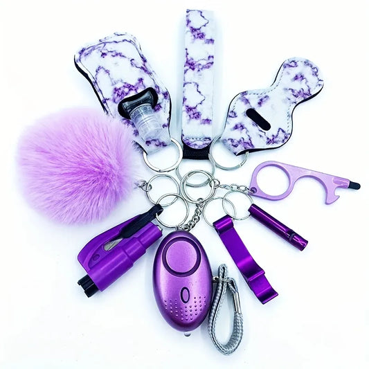 Full Set Safety Keychains for Women Girls Self Defense Keychain 