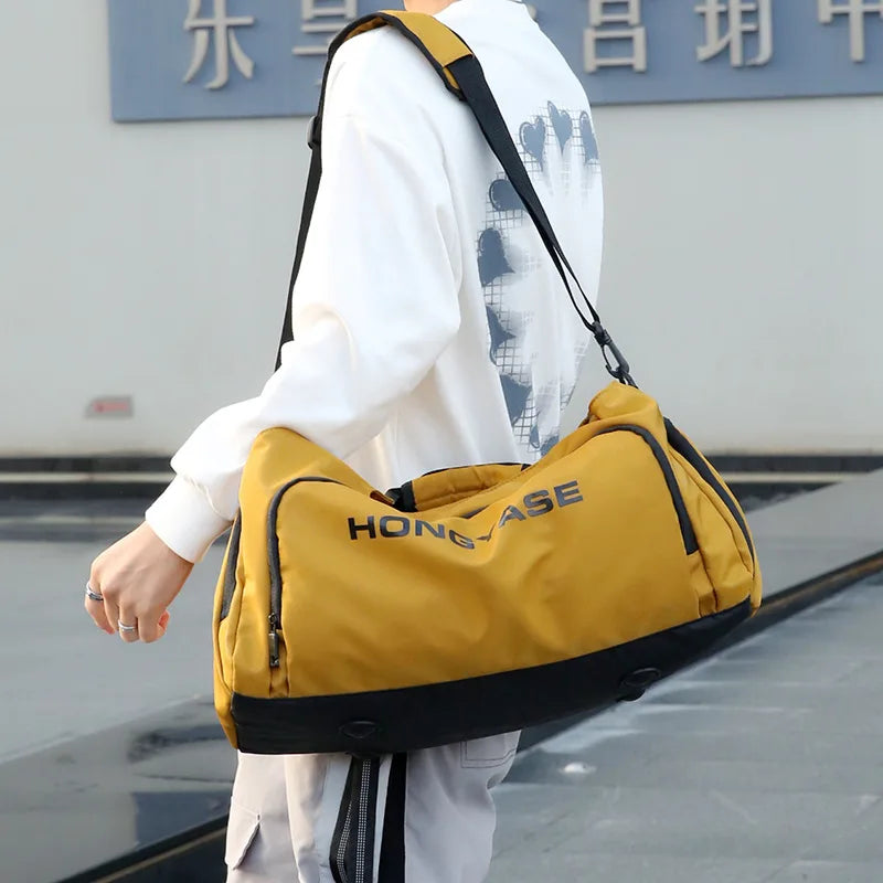 Bolsa deportiva de gimnasio para hombre, bolso de viaje para Fitness, bolsillo para zapatos, equipaje, bolso de mano impermeable, bolso de hombro para fin de semana al aire libre