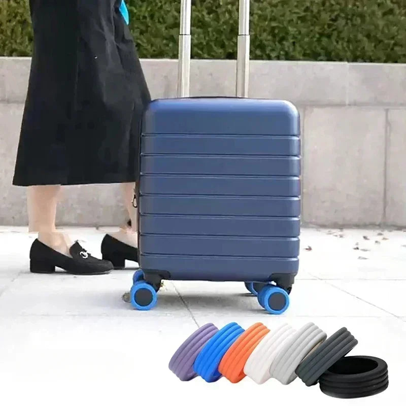 Ruedas de silicona para equipaje, Protector de equipaje de viaje, maleta con red