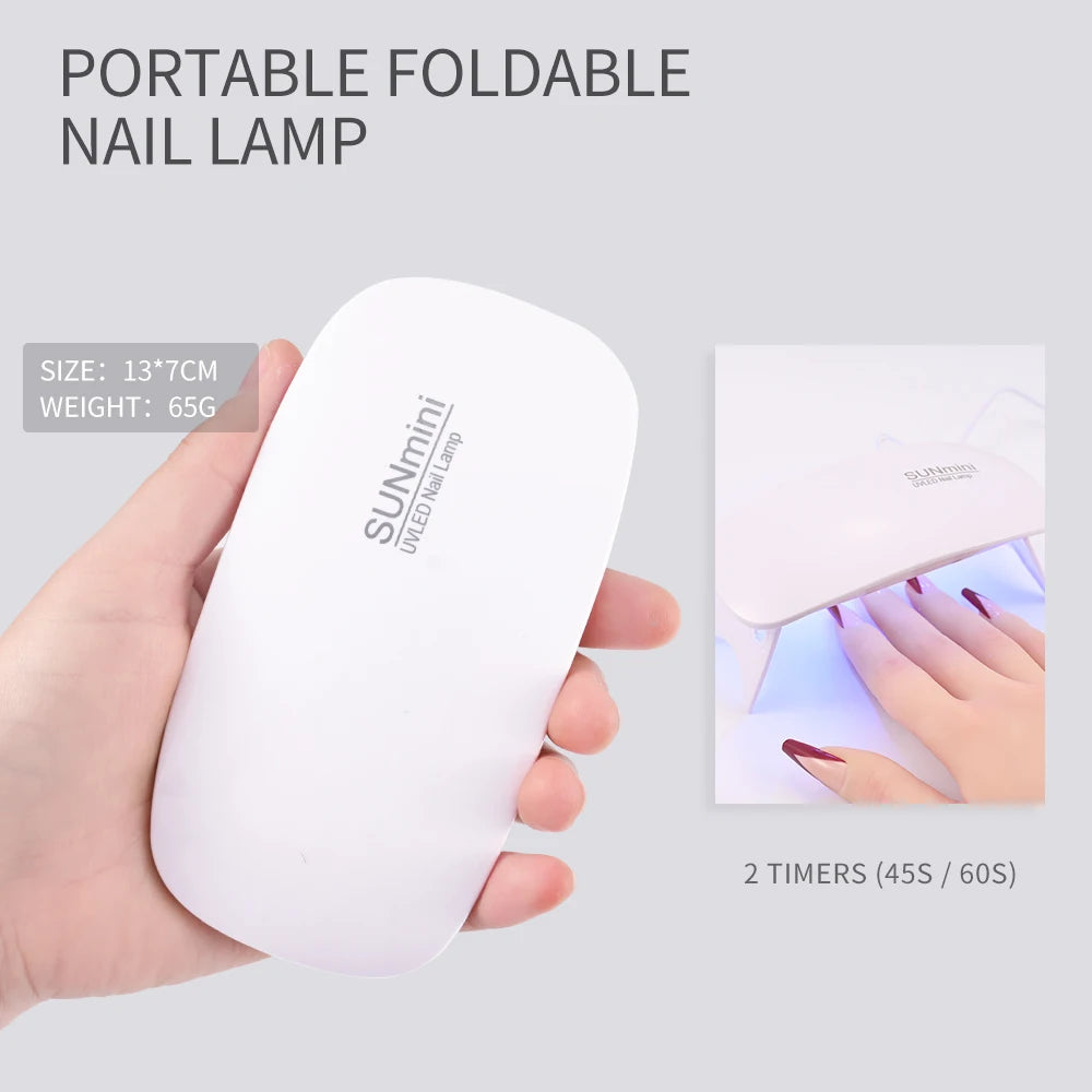 Lámpara UV para uñas, Máquina secadora portátil, recargable por USB, luz LED de secado rápido para manicura, herramientas de barniz de Gel