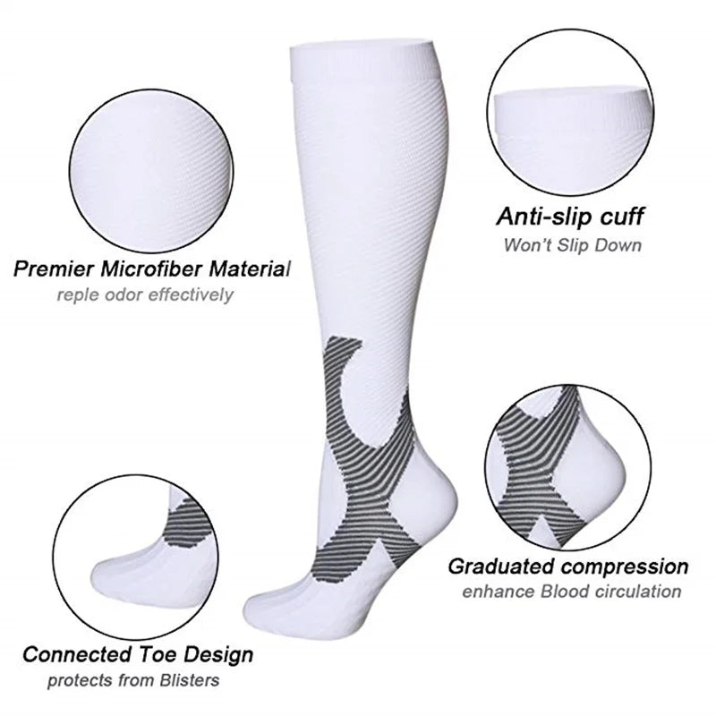 Running Compression Stockings Marathon Hiking Sports Socks 