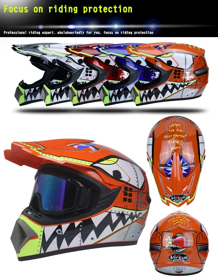 Free shipping 3 pieces of motorcycle helmet gift off-road helmet for boy