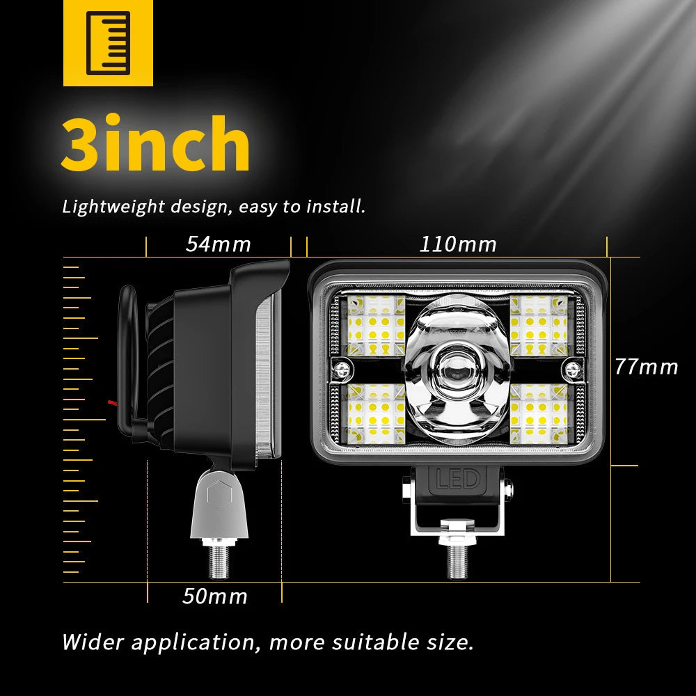 Offroad LED Work Light 3/4 Inch Spotlight 12V 24V For Jeep 