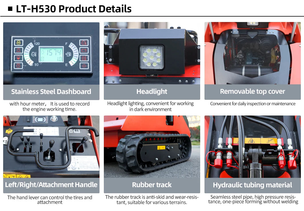 Small Rubber Tracked Skid Steer Loader Fork Skid Steer Loader 