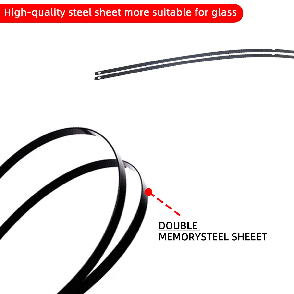 Car Wiper Blades Universal Soft Rubber Hook-Free Wiper Blades