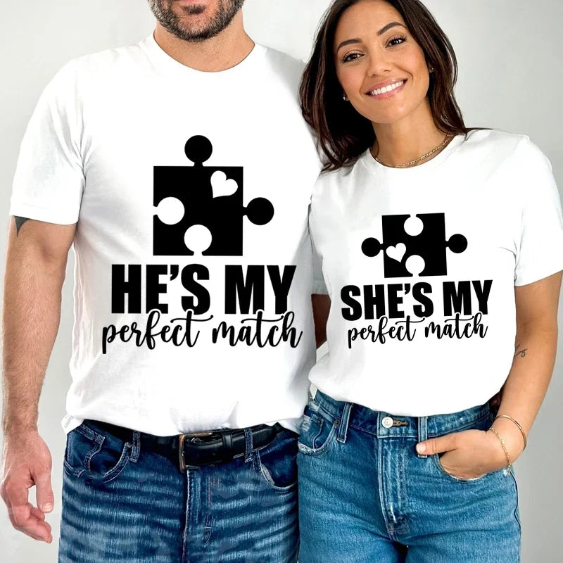 "She's My Perfect Match" Unisex T-Shirt, Short Sleeve T-Shirt 