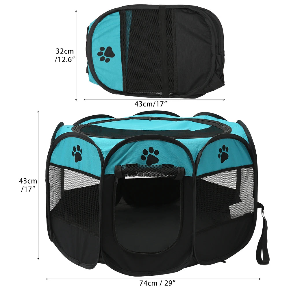 Foldable Pet Tent Octagonal Dog Cage for Large Dogs 