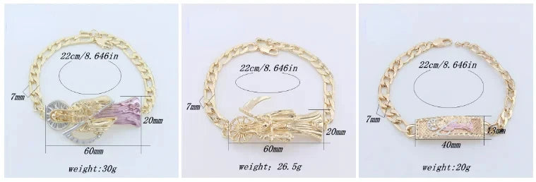 Men's Lucky Bracelet Laminated Gold Jewelry Religious Prayer Bracelet 