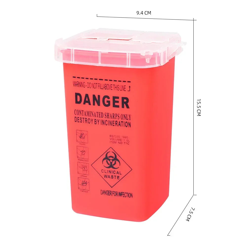 Plastic Tattoo Waste Box Medical Supplies Container 