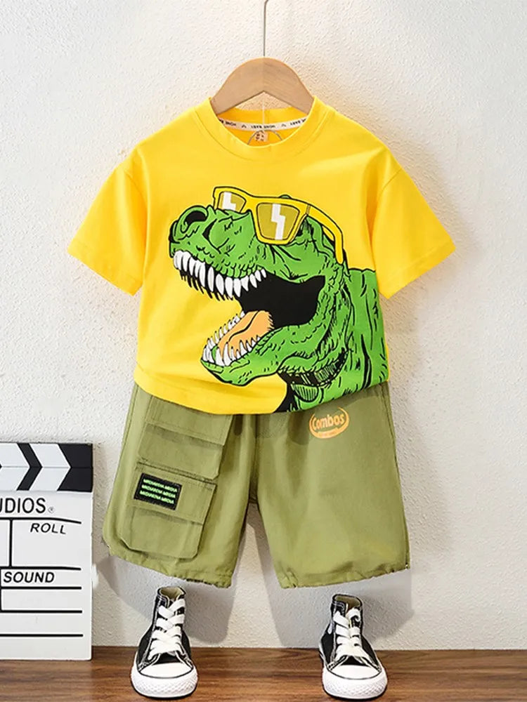 Conjunto de ropa de algodón puro para Bebé y Niño, conjunto de 2 piezas de ma