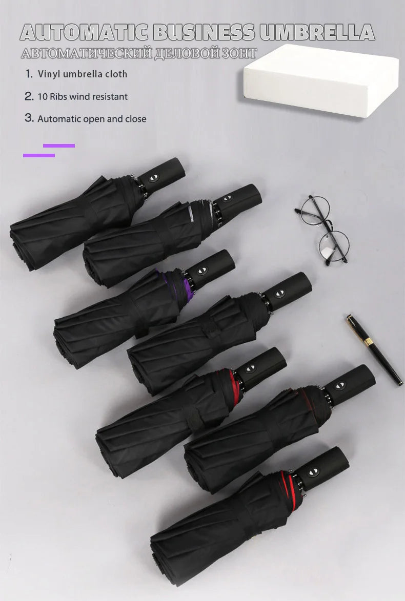 Heavy Duty Windproof Double Layer Fully Automatic Umbrella 