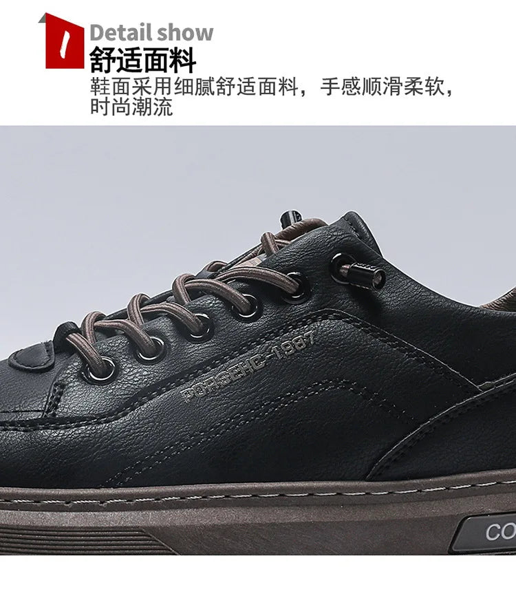 Zapatos informales transpirables para hombre, zapatillas blancas, zapatos de tenis para conducir y caminar, planos de Skate
