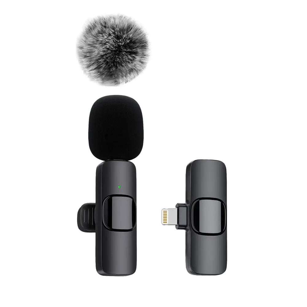 Micrófono Lavalier inalámbrico para teléfono móvil, minimicrófono de grabac
