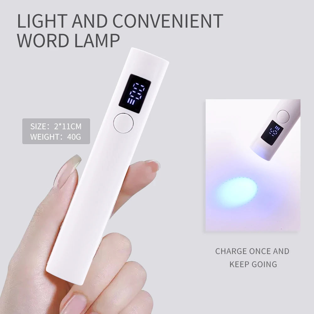 Lámpara UV para uñas, Máquina secadora portátil, recargable por USB, luz LED de secado rápido para manicura, herramientas de barniz de Gel