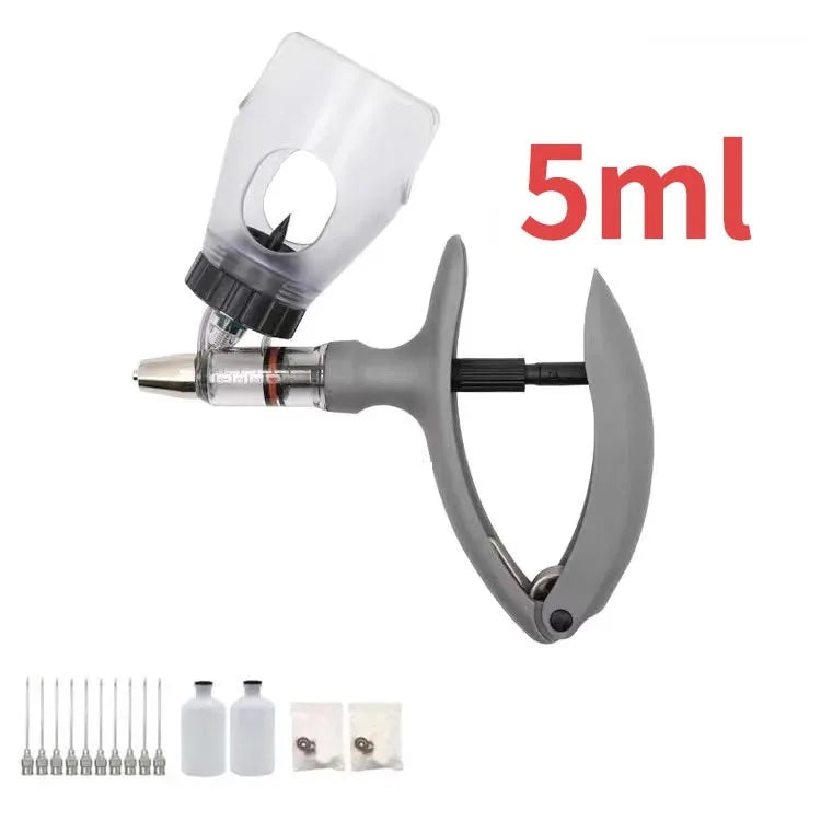 Jeringa continua veterinaria automática para animales, pollo, vaca, inyección ajustable, vacuna, cerdo, oveja, aves de corral, 2ml /5ml