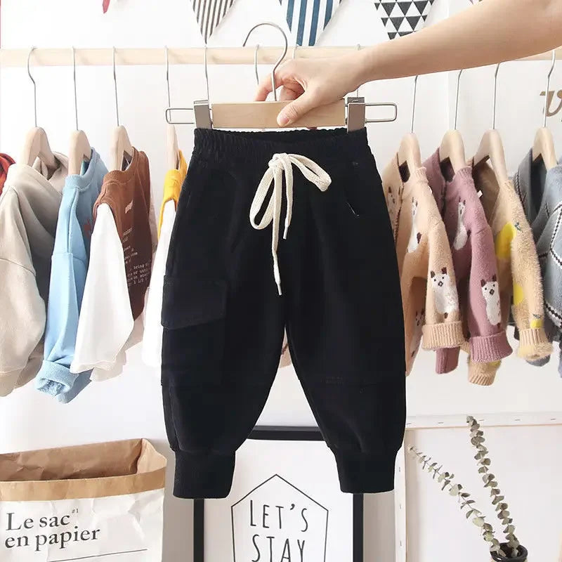 Pantalones Cargo de algodón para niños de 2 a 6 años, ropa deportiva informal
