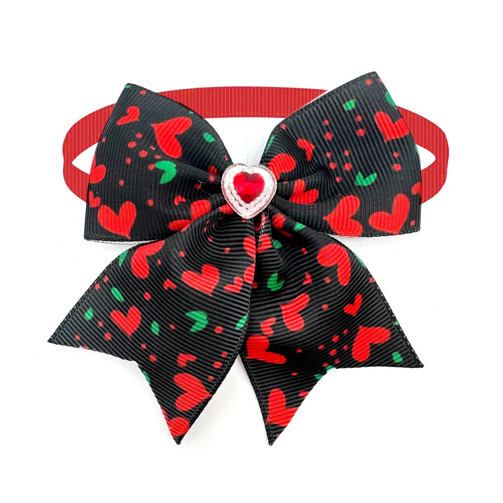 50/100 Pieces. Valentine's Day style small dog bow dog grooming product love.