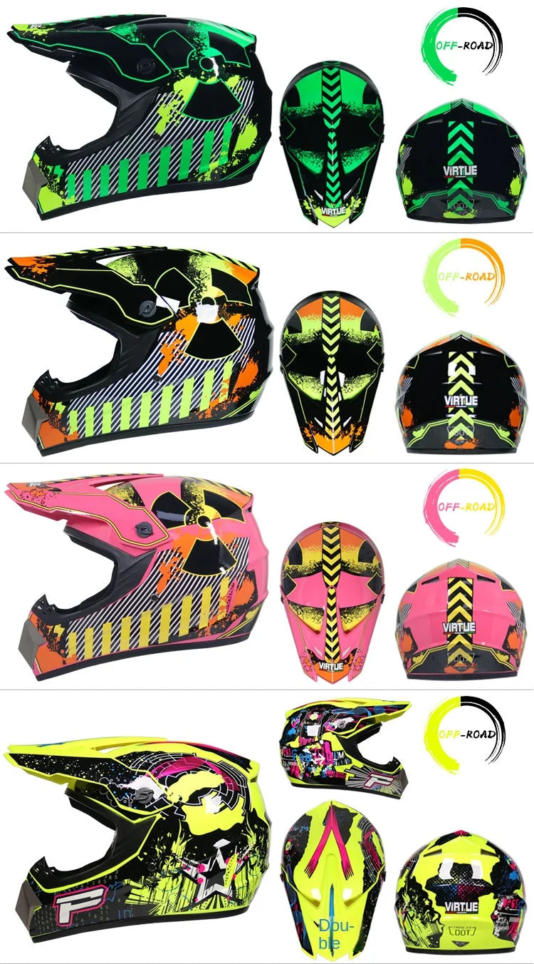 Free shipping 3 pieces of motorcycle helmet gift off-road helmet for boy
