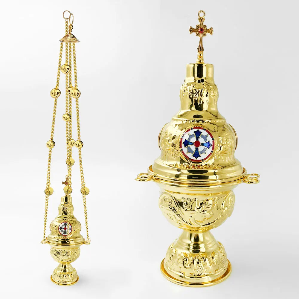 Orthodox Church incense burner, liturgical censer items 