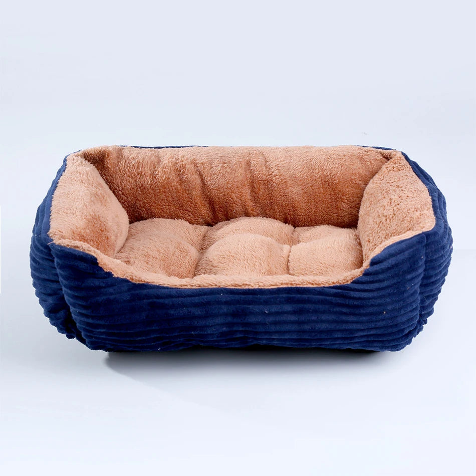 Square Plush Dog Cat Bed Sofa Bed for Medium and Small Dogs 