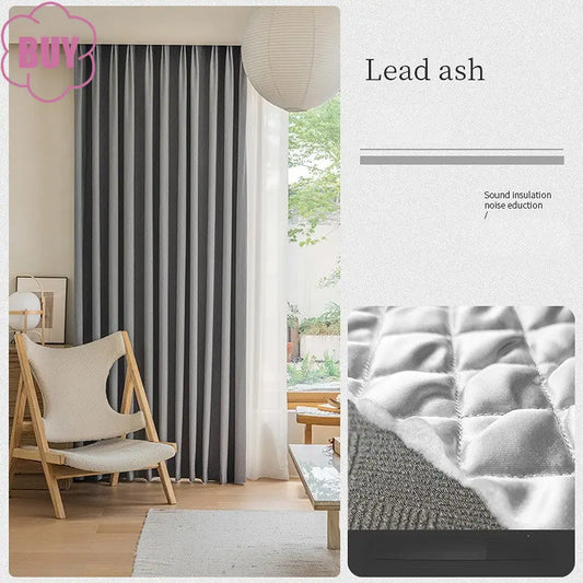 Modern Curtains for Living Room Bedroom Acoustic Cotton Curtain