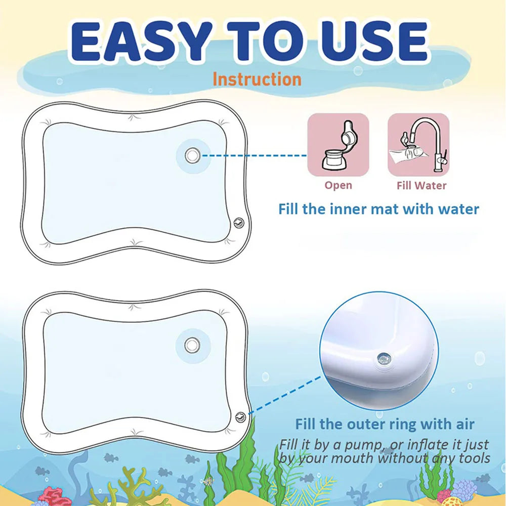 Baby PVC Inflatable Mat White Jellyfish Pad for Children p 