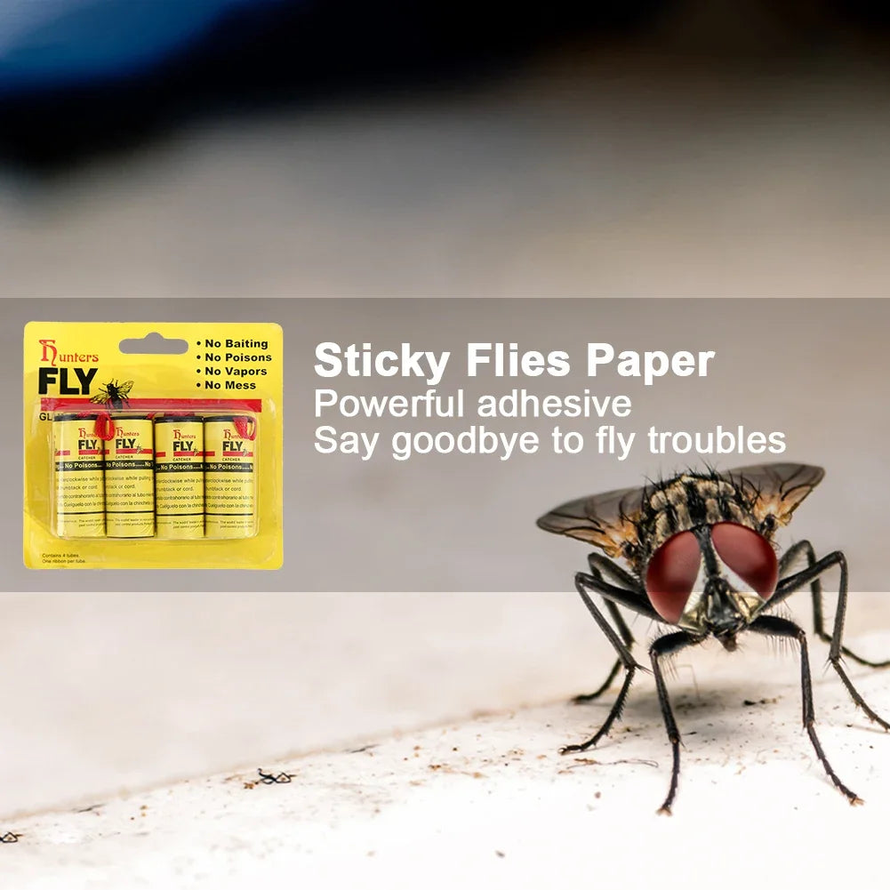 Papel adhesivo desechable para moscas, trampa para insectos, Control de plagas,