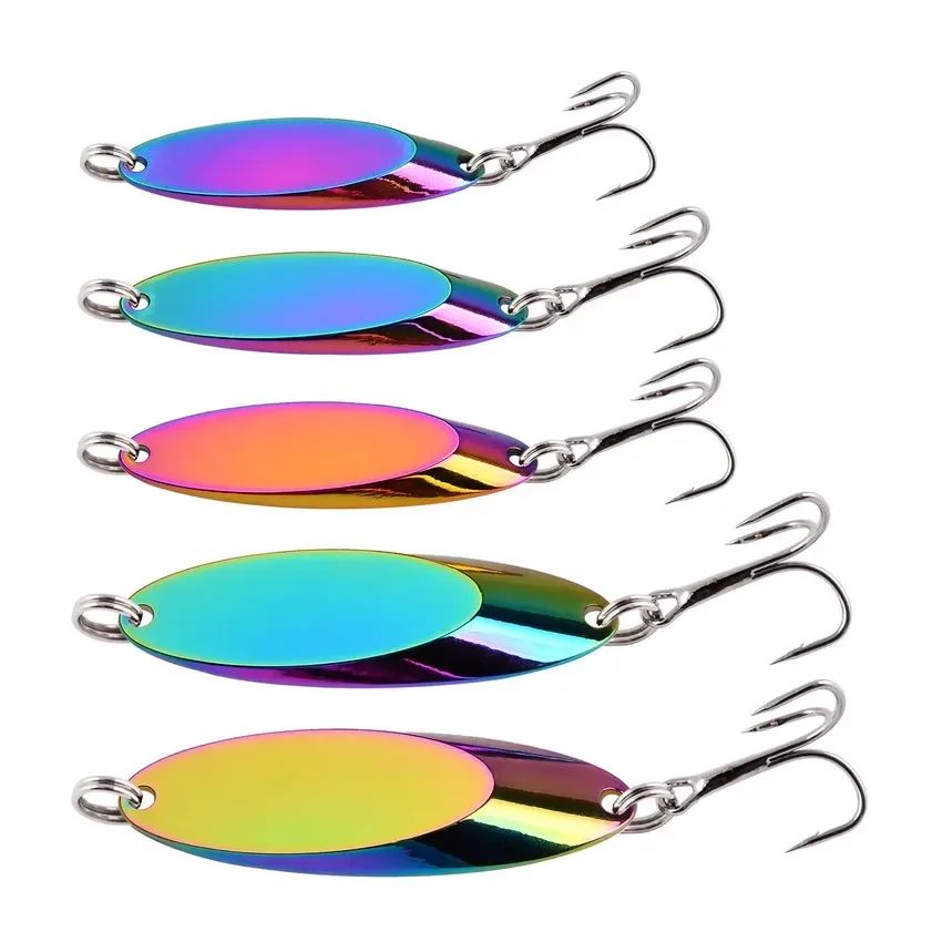 Señuelos de pesca hundidos de Metal, 12 Uds., 1,5g-60g, cuchara, señuelo de Jigging, cebo duro Artificial, trucha, lubina, señuelo de mar, aparejos de pesca de agua salada