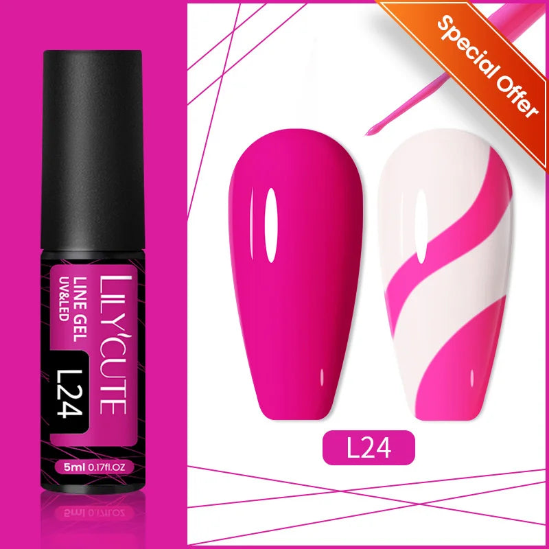 LILYCUTE-esmalte de uñas de Gel UV brillante, pintura de uñas semipermanente francesa, brillante, dorado champán, 5ML