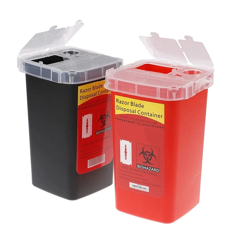 Caja de reciclaje desechable, fácil de limpiar contenedor de basura, caja de eliminación de hojas de afeitar de plumas, accesorios de barbería