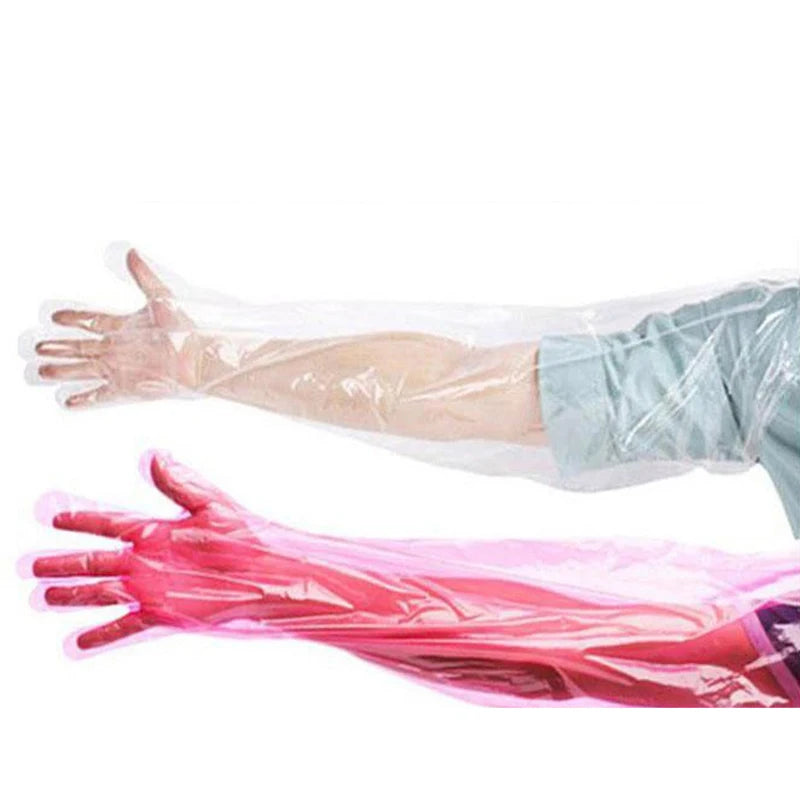 50 Pieces Disposable Veterinary Insemination Rectal Long Arm Gloves 50p 