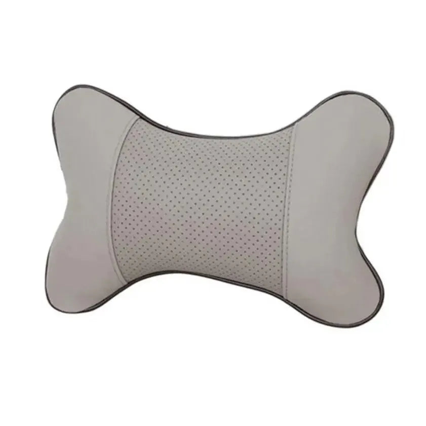 Almohadas universales de cuero Pu para el cuello del coche, reposacabezas para aliviar el dolor de cabeza, relleno de fibra, paquete de 1 piezas