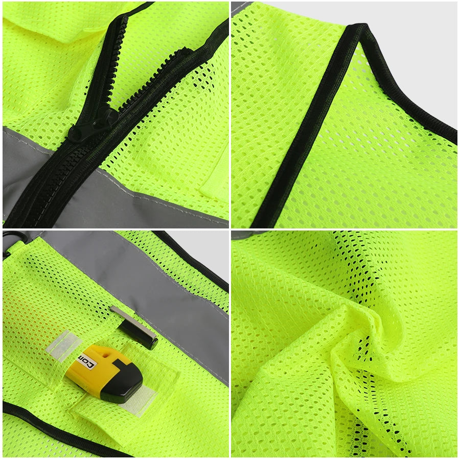 Chaleco de seguridad reflectante de alta visibilidad, chalecos reflectantes de seguridad ajustables, tráfico nocturno al aire libre para correr, ciclismo y Deportes
