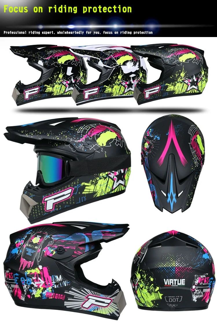 Free shipping 3 pieces of motorcycle helmet gift off-road helmet for boy
