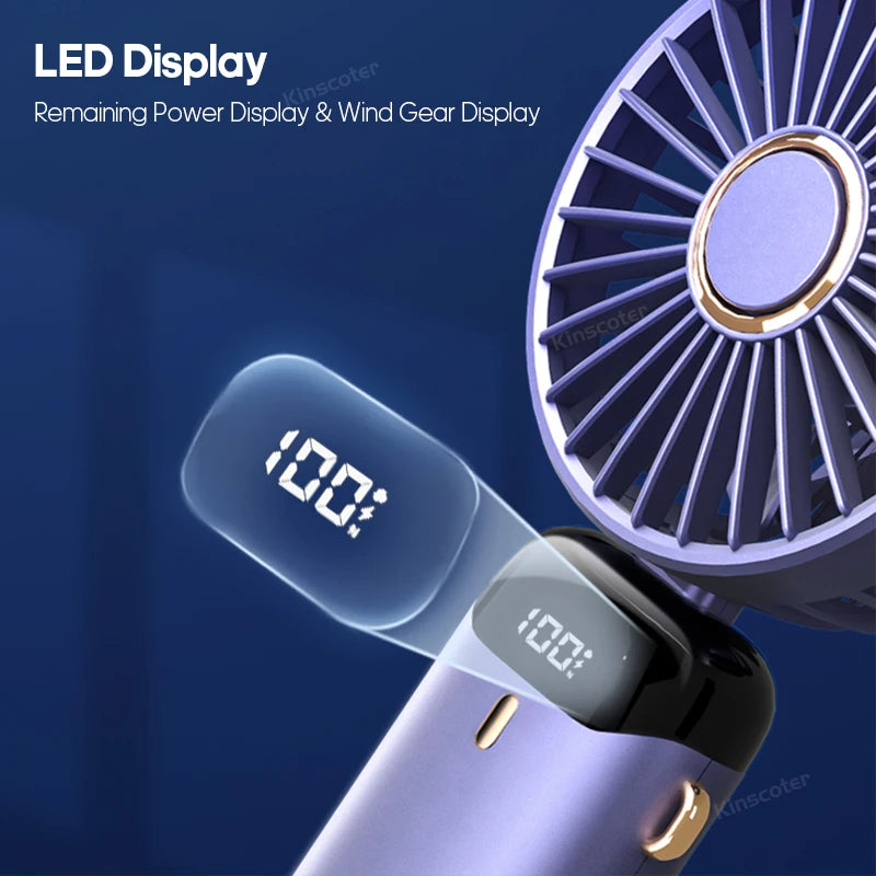 Mini USB Handheld Fan Portable Folding Neck Hanging Fan 