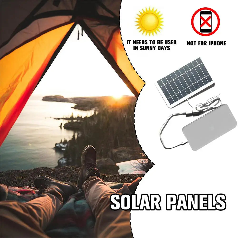 Panel Solar portátil de 5V y 2W, placa Solar con carga segura USB, estabiliza el cargador de batería para teléfono, Banco de energía, Camping al aire libre, hogar