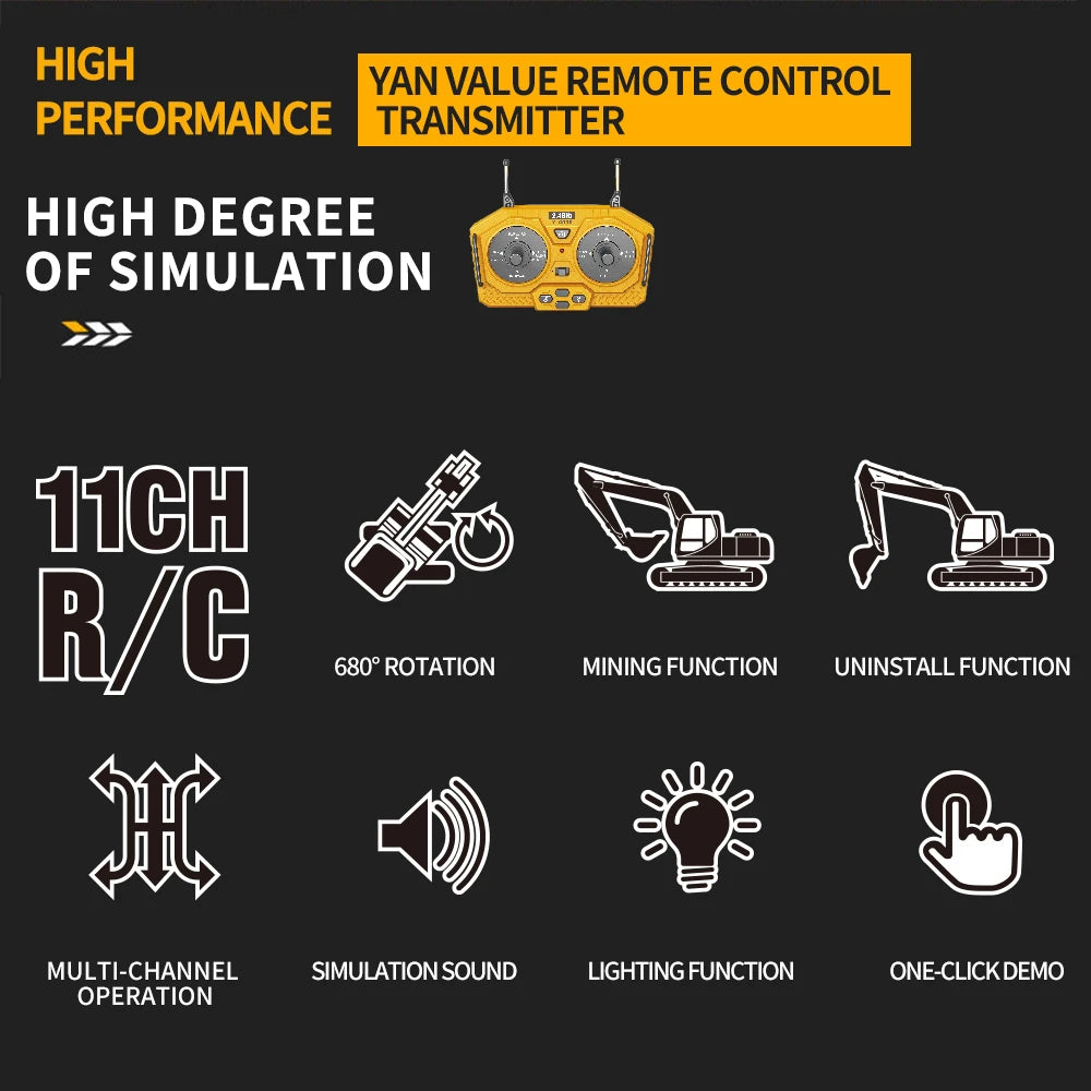 2.4G Remote Control Excavator Engineering Vehicle Truck Truck 