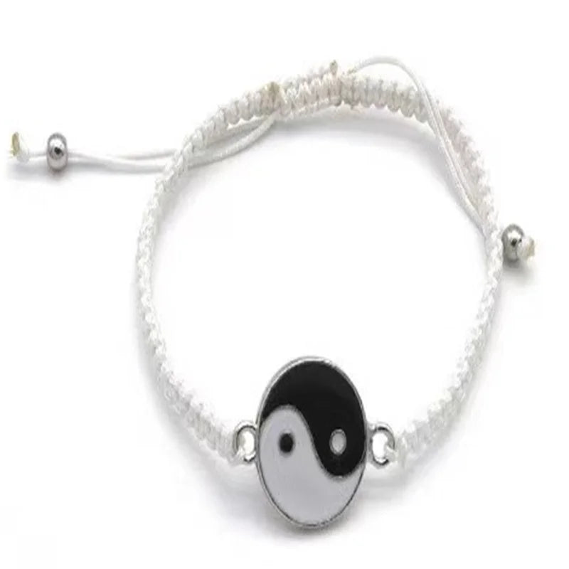 Best Friend Bracelets for 2 Matching Adjustable Cord Bracelets, Yin Yang, 