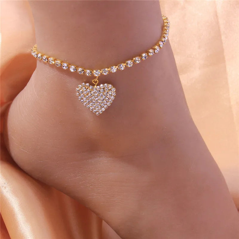 Huitan Imitation Chain Anklets for Women Luxury Pl Color Bracelet 