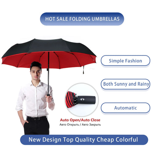 Heavy Duty Windproof Double Layer Fully Automatic Umbrella 