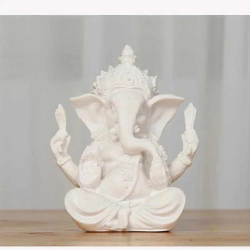 Sandstone Ganesha Buddha Elephant Statue Handmade Sculpture 