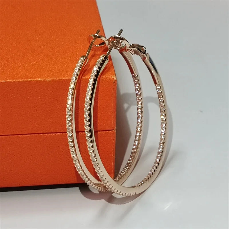 Senlissi Diamond Hoop Earrings for Women 925 Silver Earrings with din 