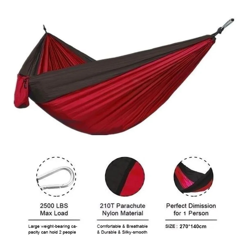 Portable Outdoor Camping Single Person Hammock Hanging Bed 