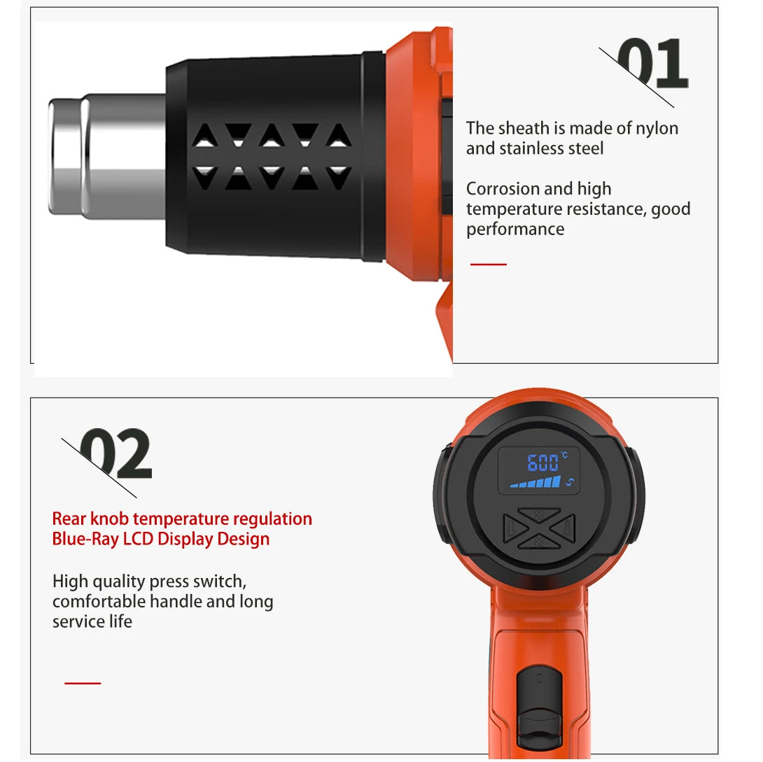 2000W,2200W,2500W,2800W hot air gun Digital temperature display 