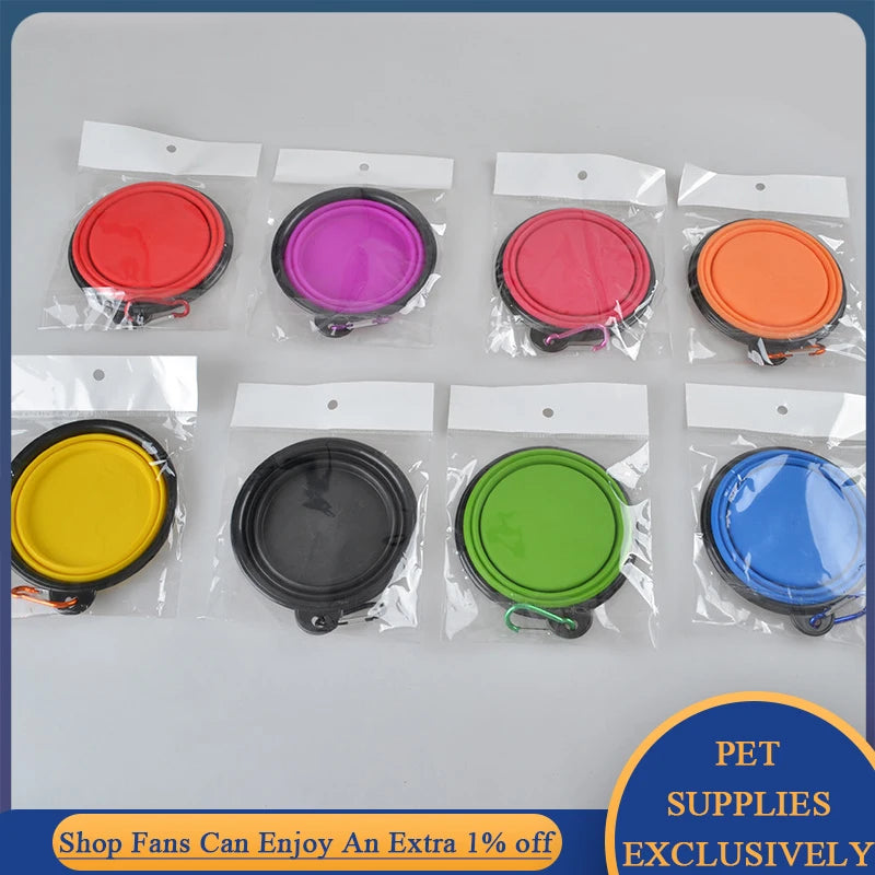 Cuenco de agua plegable de silicona para perros y gatos, cuenco para mascotas, c